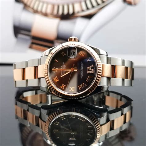 rolex 31mm chocolate|Rolex datejust 31 18 ct.